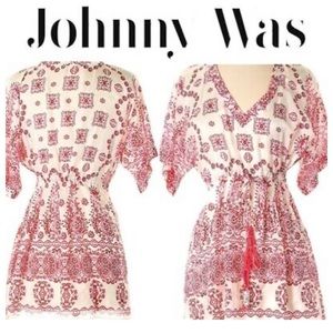 JOHNNY WAS Silk Tunic with tassel